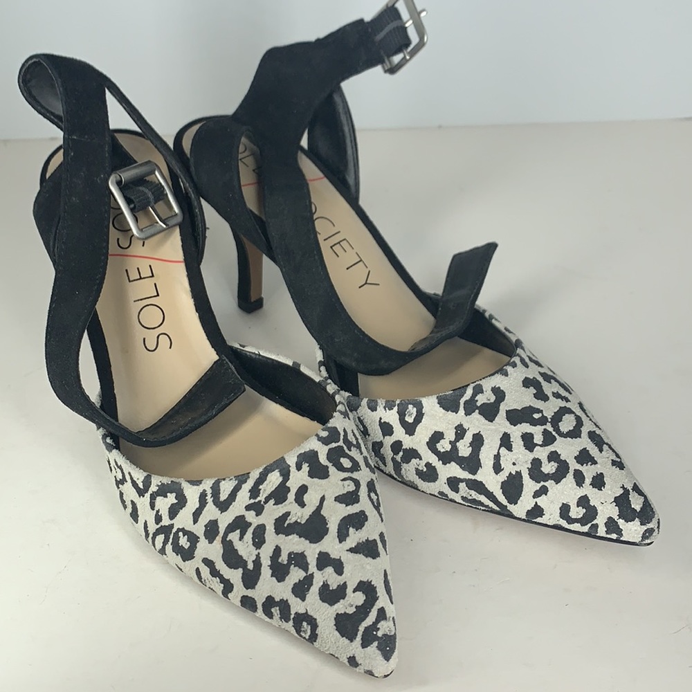 NWOT Sam Edelman heels pointed toe leather sz 7.5 runs slightly small - Picture 1 of 3